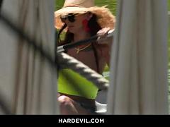 Freya Dee Takes Double Penetration in Mike Angelos Garden