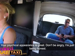 Slim blonde MILF driver with a sexy body gets wild in sweaty car backseat