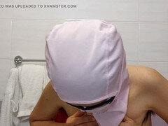 Naughty milf Mirsur tries on sexy outfits in bed, showing off her hairy Latina pussy and big tits