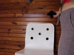 French student Mimi Sexy caught nude by landlord stealing her panties