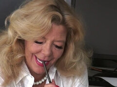 Mature and hirsute momma playing with herself again