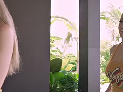 Geeky MILF and GF sharing cock