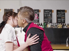 Asiatisch, Paar, Spermaladung, Fingern, Zierlich, Muschi, Rasiert, Titten