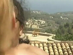 Strand, Grote lul, Grote mammen, Blond, Pijpbeurt, Stel, Sperma shot, Vriendin