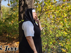 Smoking Pregnant Nun
