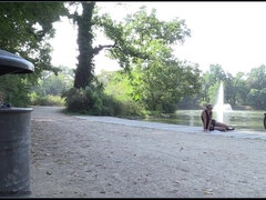 Amateur, Nana, Dingue, Érotique, Allemand, De plein air, Public, Nénés