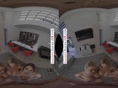 Big Tit Bar Orgy - Big Fake tits in POV VR foursome