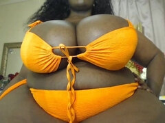 Africano, Amateur, Bikini, Negro, Maduro, Tetas naturales, Solo, Camara web