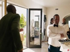 Arsch, Hinter den kulissen, Blasen, Schwarz, Handjob