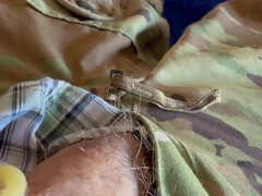 Enthousiasteling, Amerikaans, Condoom, Sperma shot, Europees, Masturbatie, Alleen, Uniformpje