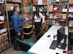 Busty shoplifter fucked by LP officer