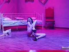 아마추어, 흑갈색 머리, 딜도, 여자, 수음, 밀프, 혼자