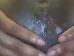 Svart, Kvinna, Fingering, Gapande, Hemmagjord, Onani, Fitta, Solo