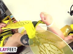 So hot Bee - stockings video - Cosplay Feet