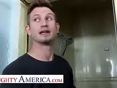 Naughty America Holly Heart gets her pipes filled by the plumber