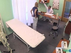 Innocent blonde gets the doctors massage