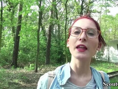 GERMAN SCOUT - REDHEAD SCHOOLGIRL LIA SEDUCE TO FUCK PUBLIC FOR MONEY - Lia louise