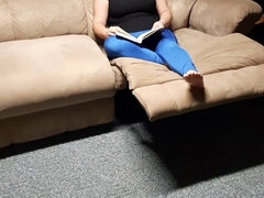 Step mommy was distracted reading while sonny trys to get fapped after dad left.