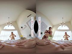 Naughty America - Lucky guy orders himself the super deluxe massage package where all holes are open for his pleasure: VR Porn