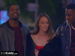 BLACKEDRAW Thirsty Brunette Gets DPd by two Thick BBCs - Isiah maxwell