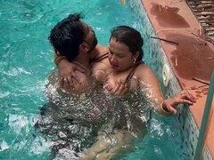 Amateur, Pareja, Indio, Piscina, Coño