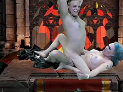 Vakker, Par, Kyssing, Sexy undertøy, Ridning, Tattovering, Pupper, Webkamera