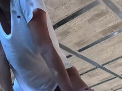 18, Amatéri, Auto, Žena, Masturbácia, Vonku, Pissing, Teenka