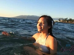 Amatorka, Łazienka, Plaża, Bikini, Prysznic, Chudy, Skarpety, Cycki