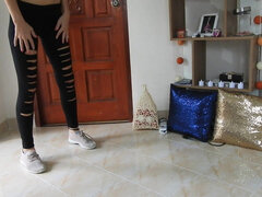 Leie, Blondine, Milf, Zierlich, Muschi, Socken, Sport, Titten