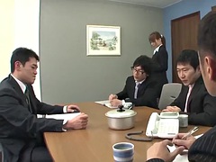 Asian secretary fucked hard by boss