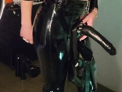 Amateur, Gode, Femme dominatrice, Français, Latex, Solo
