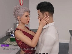 Mommy in a steamy porn game with big boobs