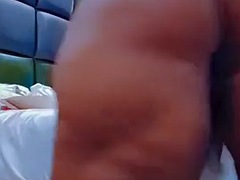 Ebony BBW with thick ass claps her hands and spreads her pussy