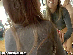 RoccoSiffredi Riley Reid gargles huge Cock for POV webcam