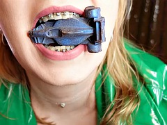 Mukbang - eating video - food fetish with braces close up - mouth tour and vore