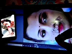 Trisha tribute with spit on face and hot cum on face