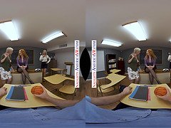 Watch Nina Dee & Lauren Phillips finally get what they've been craving - a steamy virtual reality foursome with a busty MILF