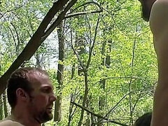 Outdoor Threesome and Facefuck