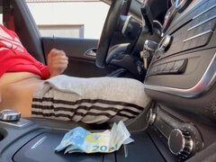 車, 捕まる, チン, 女, 露出狂, シゴき, 公共, 驚き