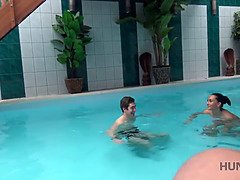 Watch as teen Czech girl gets paid for private pool sex in a hot pool video
