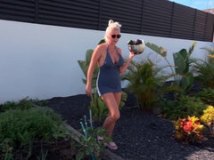 Milf Fucks Gardener With Cucumber, Pissing, And Gets Anal Creampie With Gaia On Top