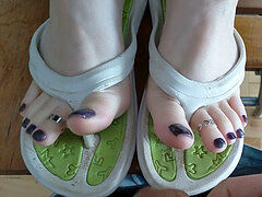 Purple toes, cum walk, pies sucios