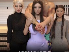 Jamie gives Tia a spanking in public with big boobs on display