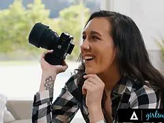 Girlsway - phat ass white girl babe Victoria Voxxx permits cougar camerist Sinn Sage for aggressive anal after shoot