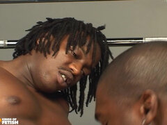 Black Man Gets Rough Anal Sex From His Tattooed Friend at the Gym