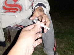 Par, Lesbisk, Orgasm, Offentlig, Fitta, Röker