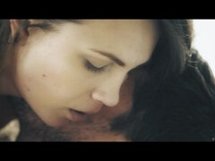 Dormitorio, Morena, Pareja, Corrida, Besar, Natural, Pezones, Afeitado