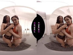 VR 4K Lesbian compilation scissoring squirting and more on virtual reality
