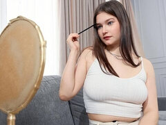 18, Amatør, Store bryster, Brunette, Give finger, Mager, Solo, Teenager