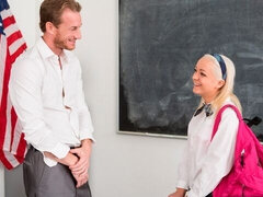 Sensual blonde teen Cleo Vixen is getting fucked from behind